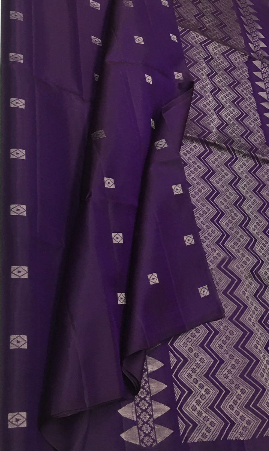 Exquisite Purple Handloom Kanjeevaram Silk Saree