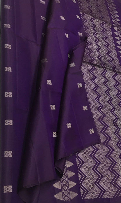 Exquisite Purple Handloom Kanjeevaram Silk Saree
