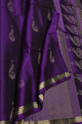 Purple Handloom Kanjeevaram Pure Silk Saree - Luxurion World