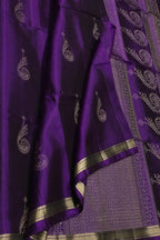 Purple Handloom Kanjeevaram Pure Silk Saree - Luxurion World