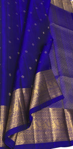 Blue Handloom Kanjeevaram Pure Silk Saree - Luxurion World