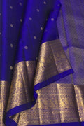 Blue Handloom Kanjeevaram Pure Silk Saree - Luxurion World