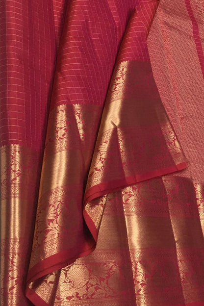 Exquisite Pink Handloom Kanjeevaram Pure Silk Saree