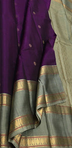 Exquisite Purple Handloom Kanjeevaram Pure Silk Saree - Luxurion World