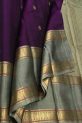 Exquisite Purple Handloom Kanjeevaram Pure Silk Saree - Luxurion World