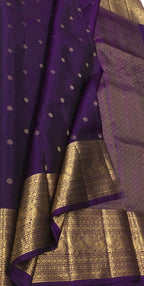 Exquisite Purple Handloom Kanjeevaram Silk Saree - Luxurion World