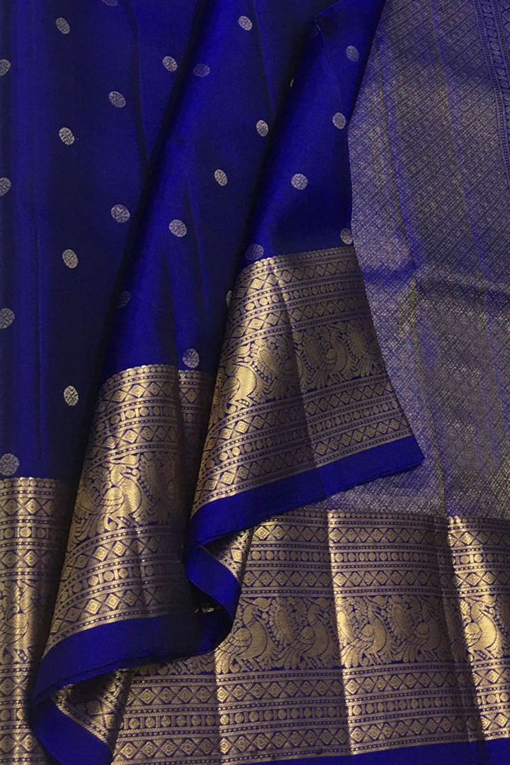 Exquisite Blue Handloom Kanjeevaram Silk Saree - Luxurion World