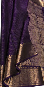 Exquisite Purple Handloom Kanjeevaram Silk Saree - Luxurion World