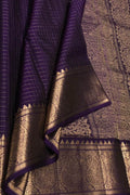 Exquisite Purple Handloom Kanjeevaram Silk Saree - Luxurion World