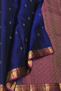 Royal Blue Handloom Kanjeevaram Silk Saree - Luxurion World