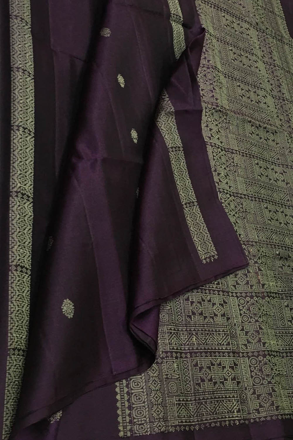 Purple Handloom Kanjeevaram Pure Silk Saree - Luxurion World