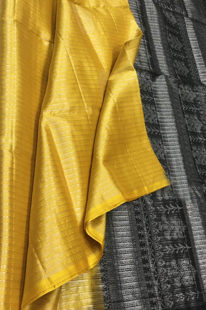 Yellow Handloom Kanjeevaram Silk Saree - Luxurion World
