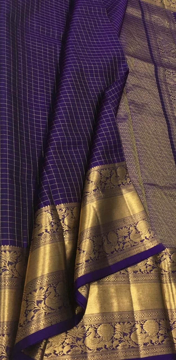 Exquisite Blue Handloom Kanjeevaram Pure Silk Saree - Luxurion World