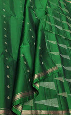 Green Handloom Kanjeevaram Pure Silk Saree - Luxurion World