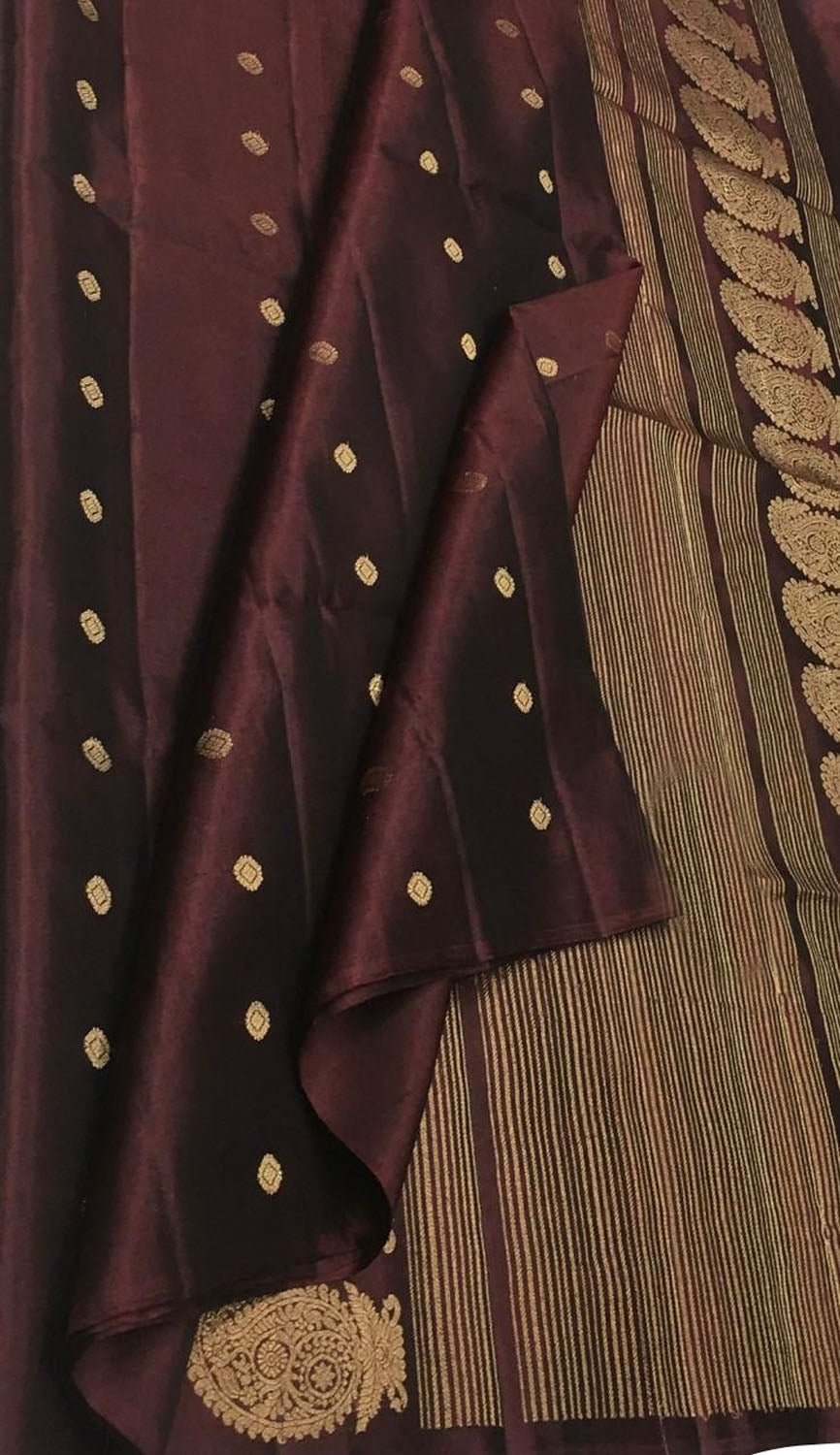 Elegant Maroon Handloom Kanjeevaram Pure Silk Saree - Luxurion World