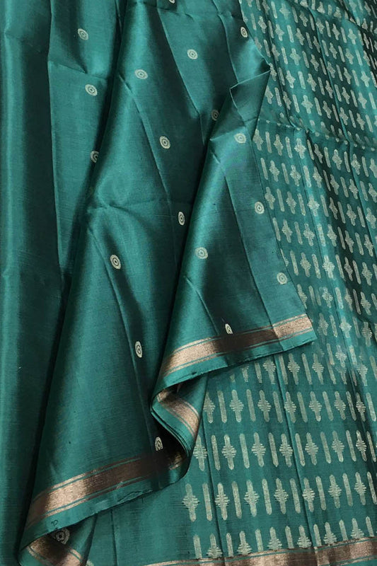 Green Handloom Kanjeevaram Pure Silk Saree - Luxurion World