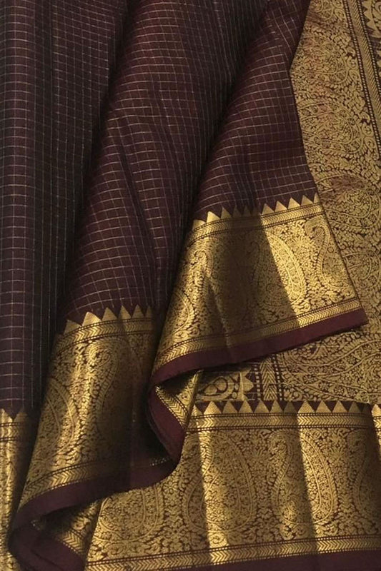 Exquisite Maroon Handloom Kanjeevaram Pure Silk Saree - Luxurion World