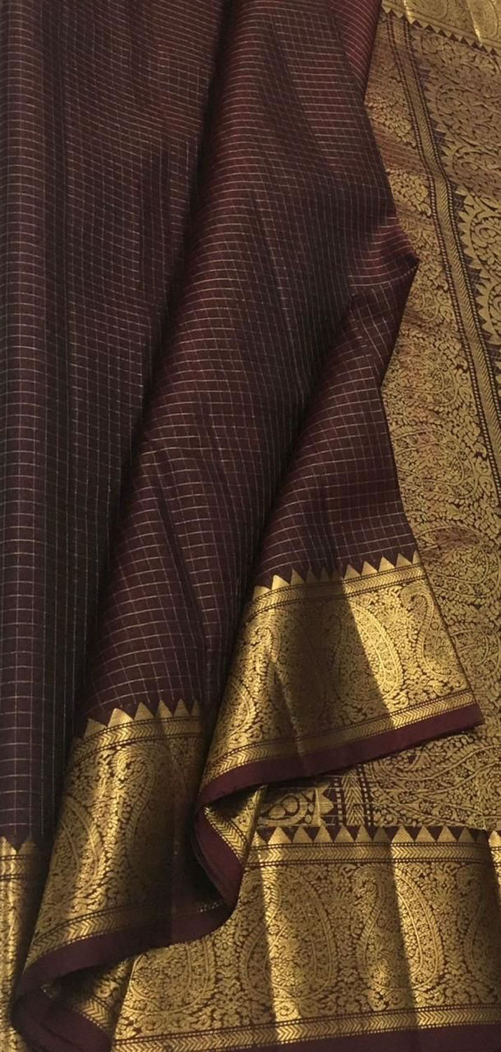 Exquisite Maroon Handloom Kanjeevaram Pure Silk Saree - Luxurion World