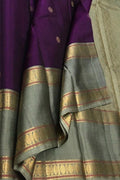 Exquisite Purple Handloom Kanjeevaram Pure Silk Saree - Luxurion World