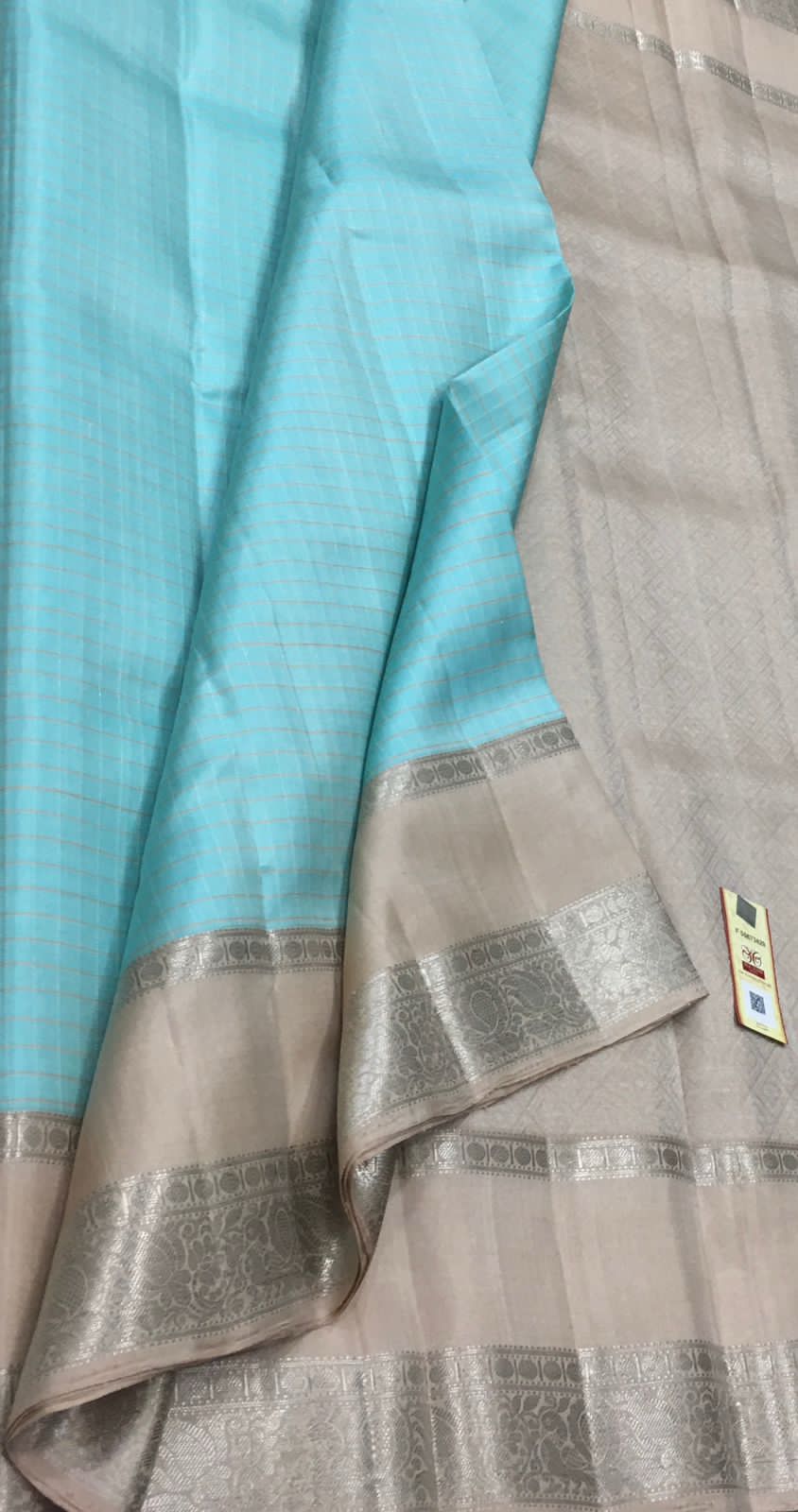 Blue Handloom Kanjeevaram Pure Silk Saree - Luxurion World