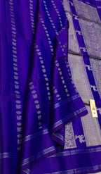 Exquisite Blue Handloom Kanjeevaram Pure Silk Saree - Luxurion World
