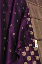 Exquisite Purple Handloom Kanjeevaram Pure Silk Saree - Luxurion World