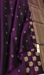 Exquisite Purple Handloom Kanjeevaram Pure Silk Saree - Luxurion World