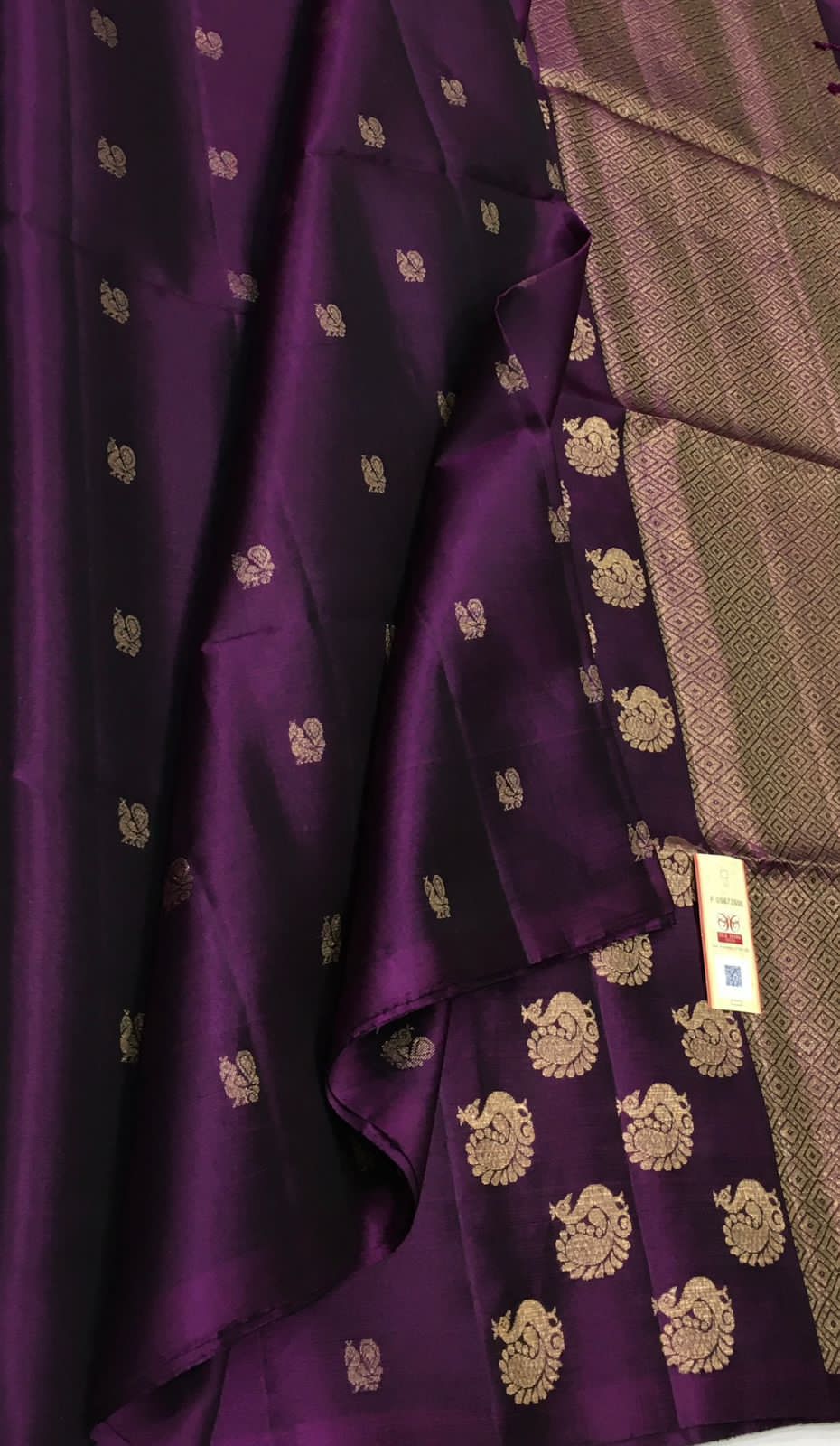 Exquisite Purple Handloom Kanjeevaram Pure Silk Saree - Luxurion World