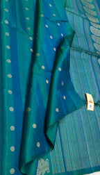 Exquisite Blue Handloom Kanjeevaram Pure Silk Saree - Luxurion World