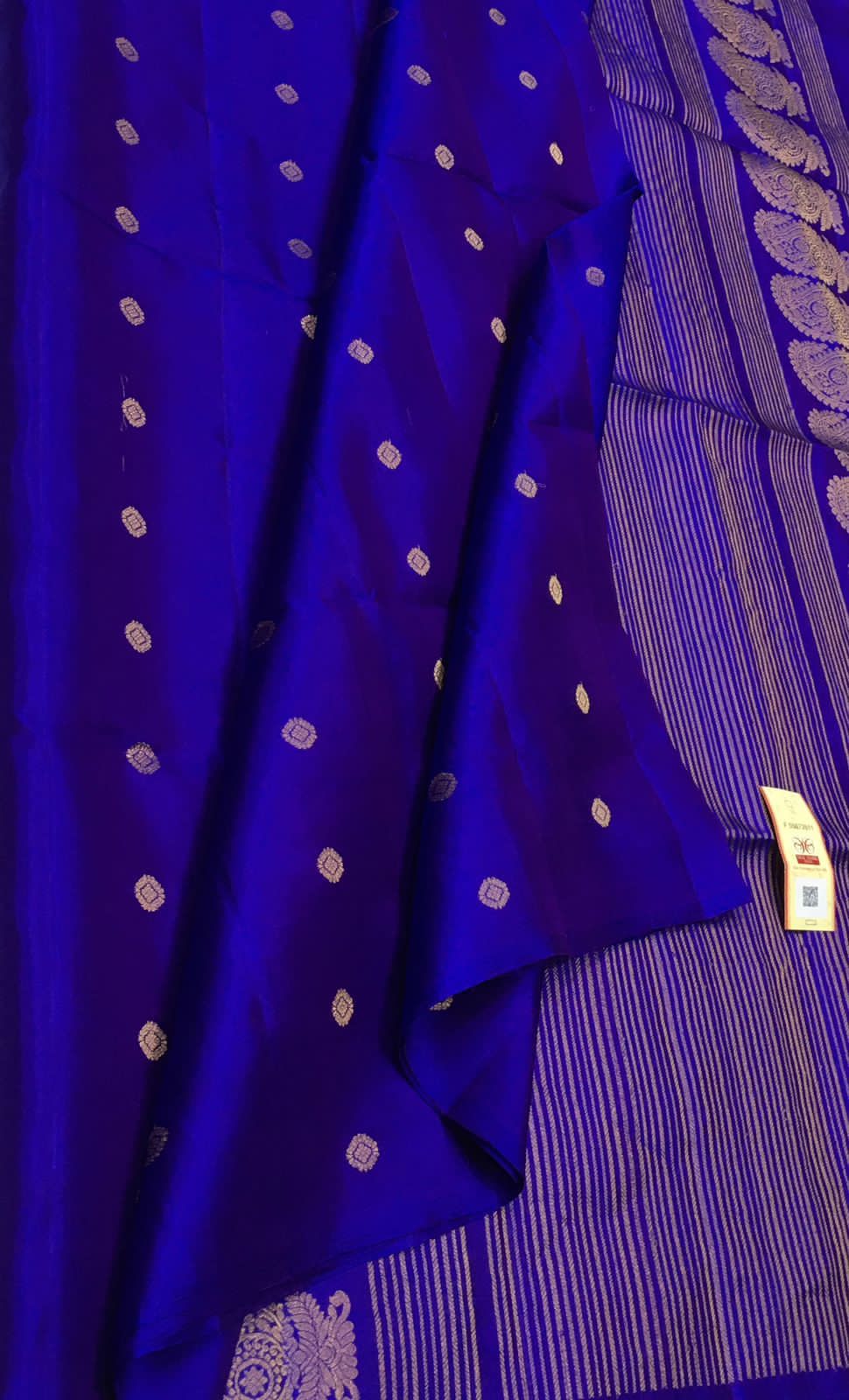 Blue Handloom Kanjeevaram Pure Silk Saree - Luxurion World