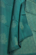 Blue Handloom Kanjeevaram Pure Silk Saree - Luxurion World