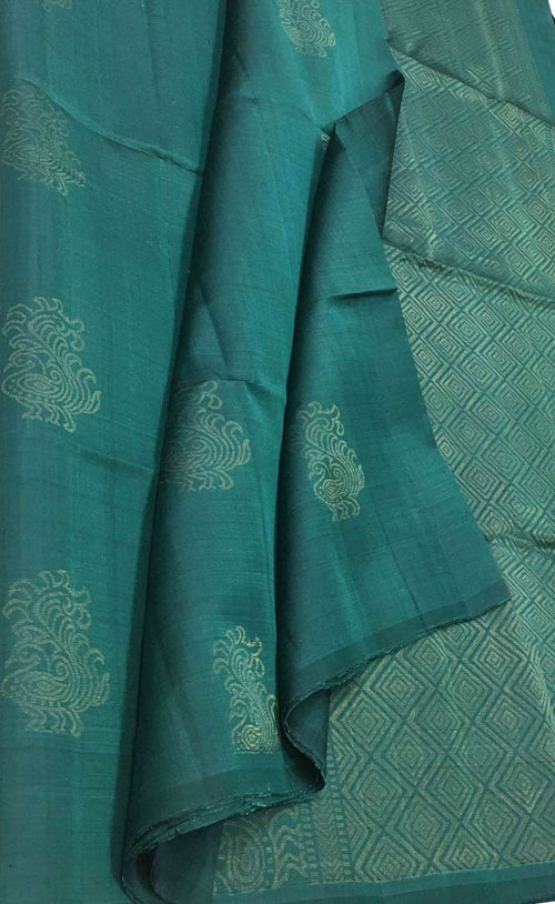 Blue Handloom Kanjeevaram Pure Silk Saree - Luxurion World