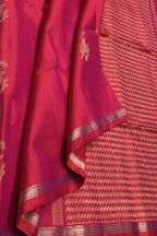 Exquisite Pink Handloom Kanjeevaram Pure Silk Saree - Luxurion World