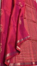 Exquisite Pink Handloom Kanjeevaram Pure Silk Saree - Luxurion World