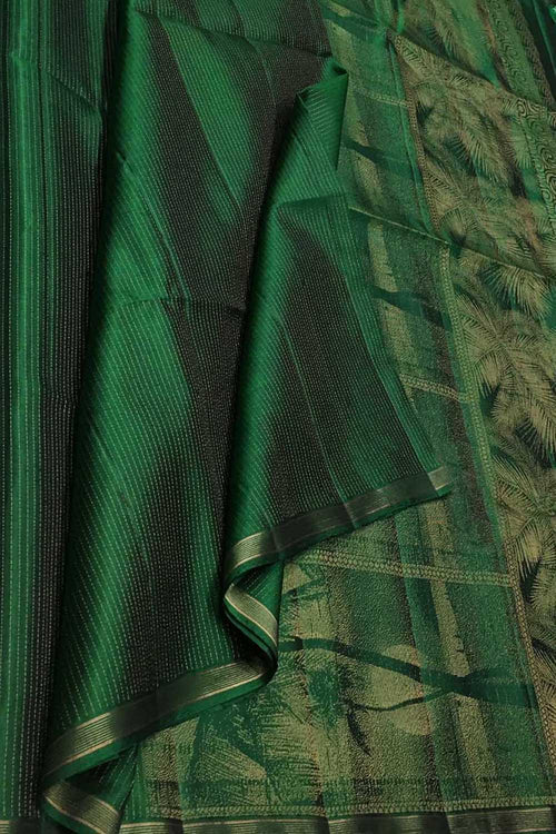 Green Handloom Kanjeevaram Pure Silk Saree - Luxurion World