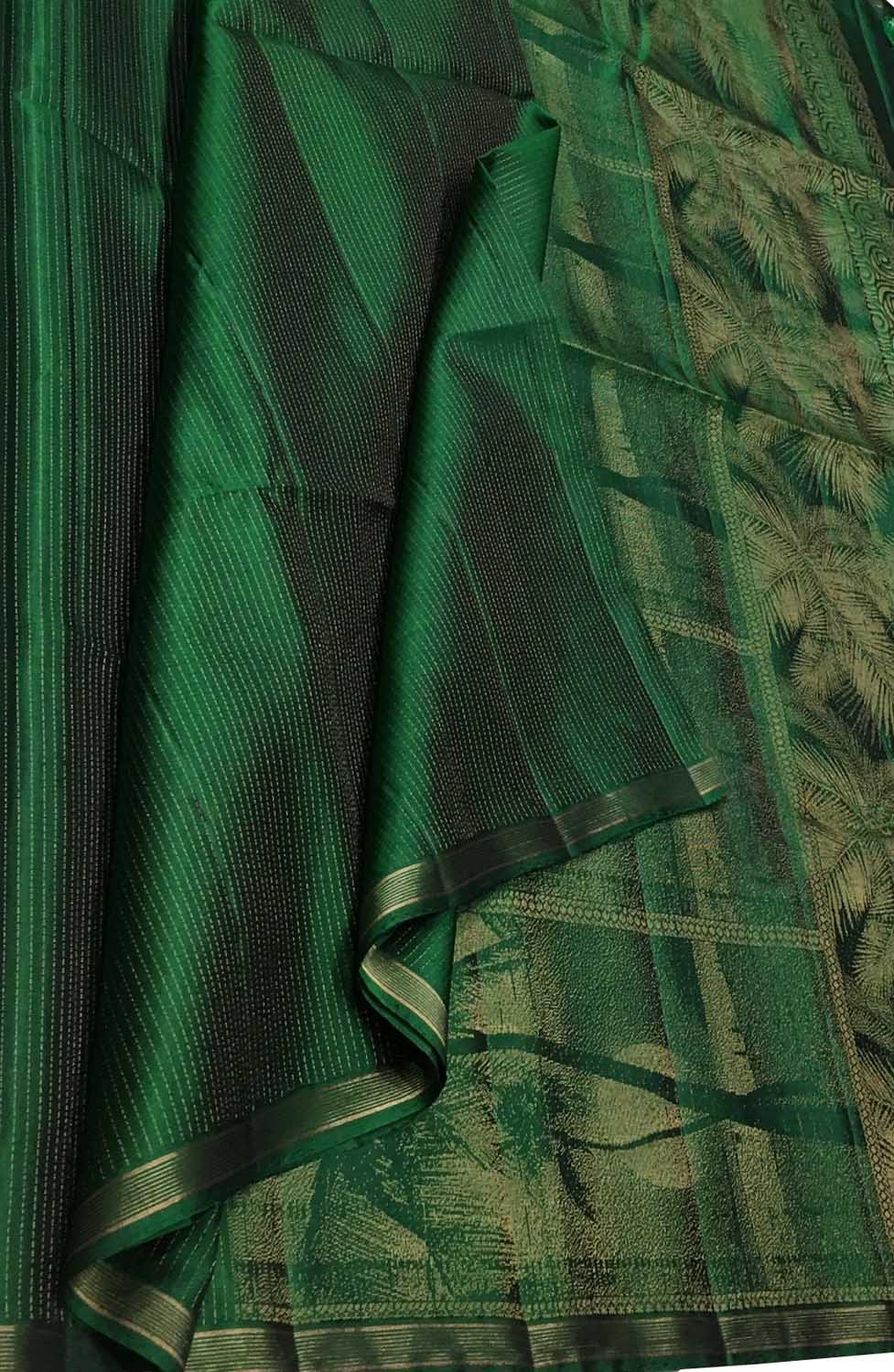 Green Handloom Kanjeevaram Pure Silk Saree - Luxurion World