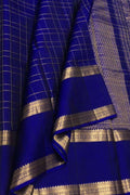 Blue Handloom Kanjeevaram Pure Silk Saree - Luxurion World