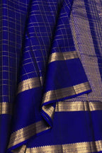 Blue Handloom Kanjeevaram Pure Silk Saree - Luxurion World