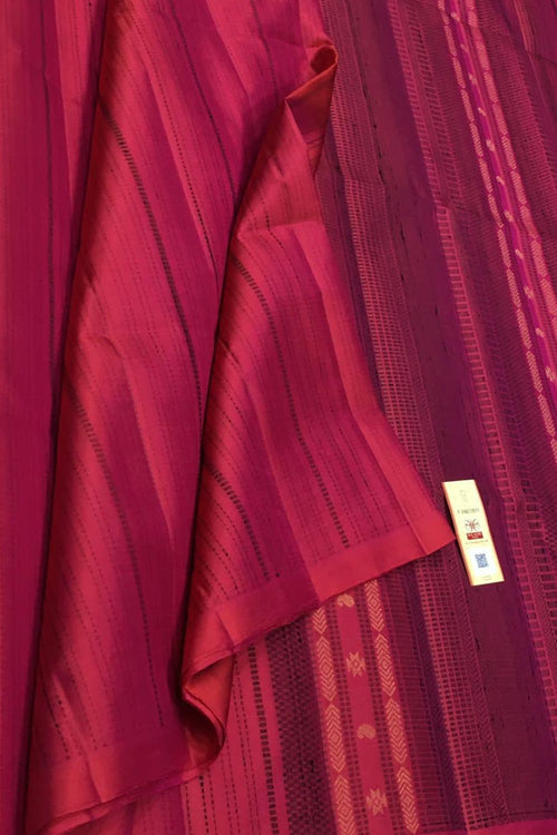 Pink Handloom Kanjeevaram Pure Silk Saree - Luxurion World