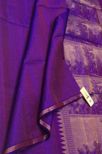 Purple Handloom Kanjeevaram Pure Silk Saree - Luxurion World