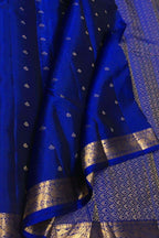 Blue Handloom Kanjeevaram Pure Silk Saree - Luxurion World