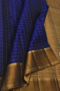 Blue Handloom Kanjeevaram Pure Silk Saree - Luxurion World