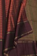 Exquisite Maroon Handloom Kanjeevaram Silk Saree - Luxurion World