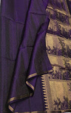 Exquisite Purple Handloom Kanjeevaram Silk Saree - Luxurion World