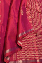 Exquisite Pink Handloom Kanjeevaram Silk Saree - Luxurion World