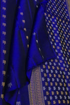 Royal Blue Handloom Kanjeevaram Silk Saree - Luxurion World