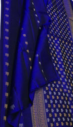 Royal Blue Handloom Kanjeevaram Silk Saree - Luxurion World