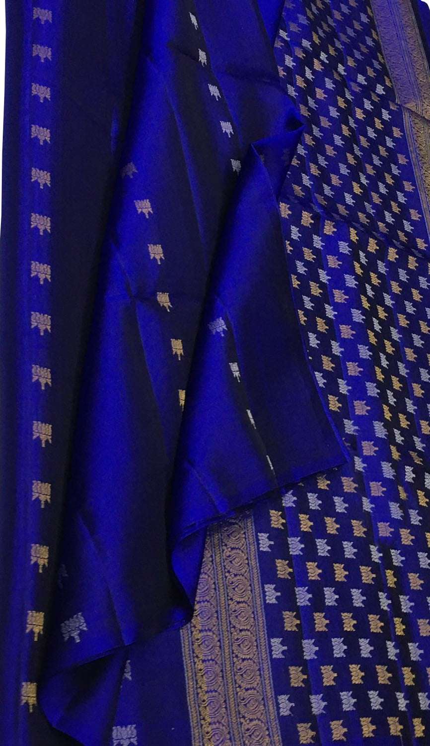 Royal Blue Handloom Kanjeevaram Silk Saree - Luxurion World