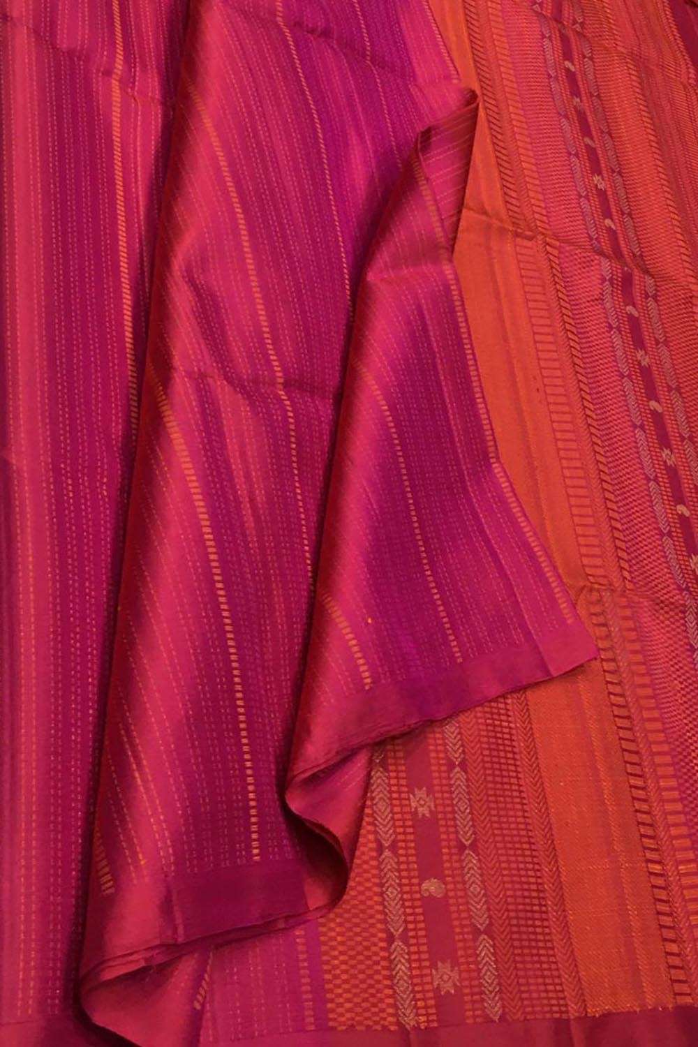 Rose Pink Handloom Kanjeevaram Silk Saree - Luxurion World