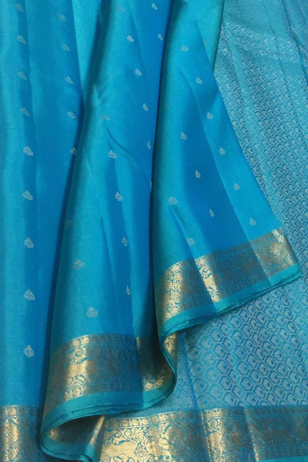 Royal Blue Handloom Kanjeevaram Silk Saree - Luxurion World